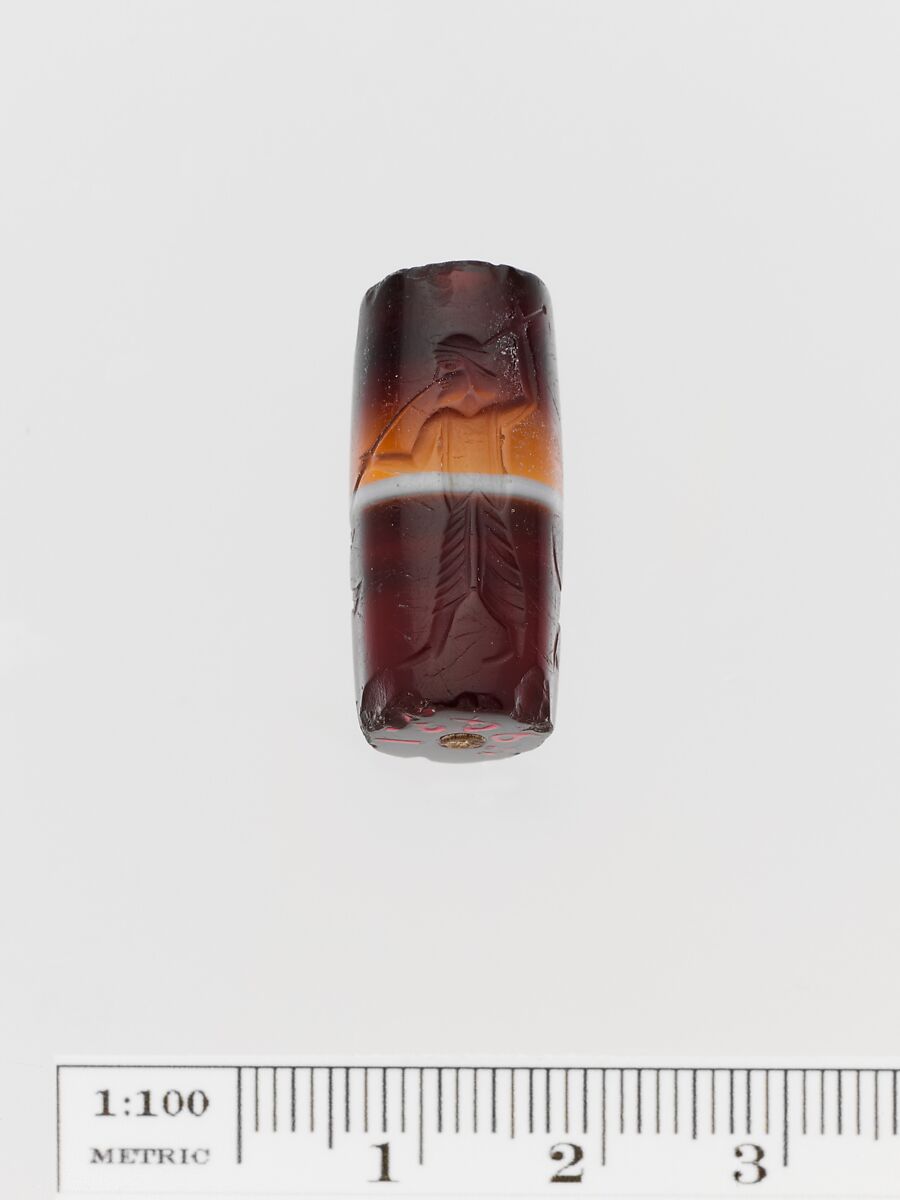 Banded agate cylinder seal, Agate, banded, Greek, Ionian 