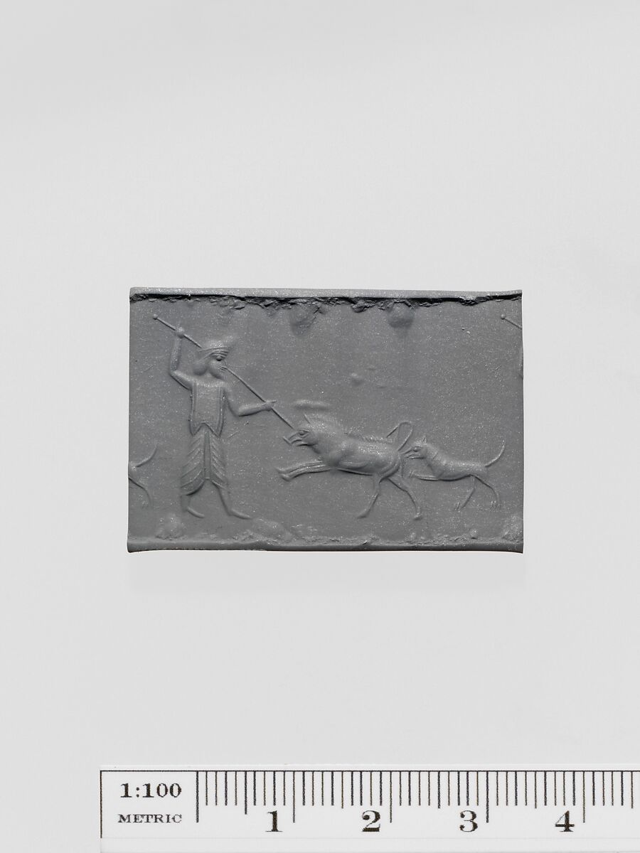 Banded agate cylinder seal, Agate, banded, Greek, Ionian