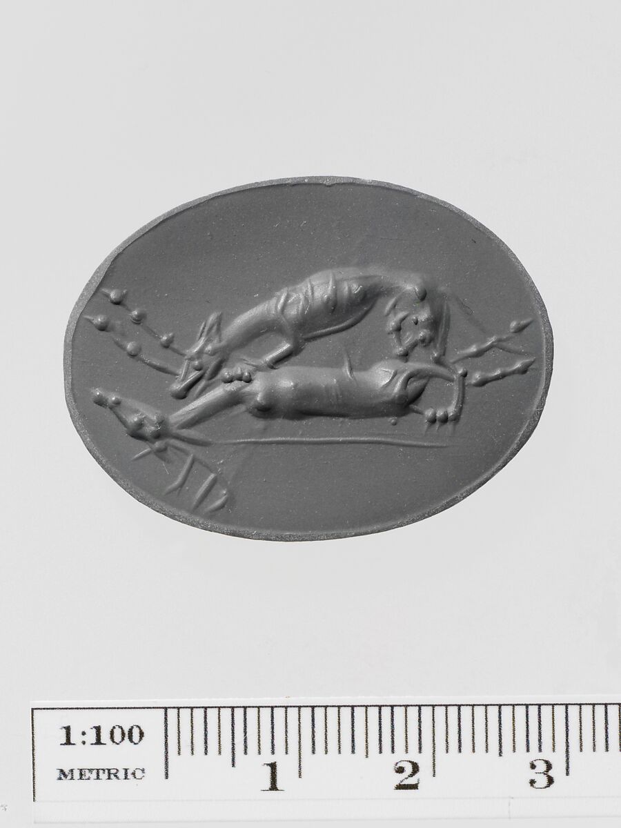 Chalcedony scaraboid seal, Chalcedony, Greek, Ionian