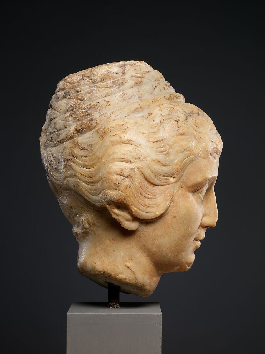 Marble head of a woman, Marble, Roman