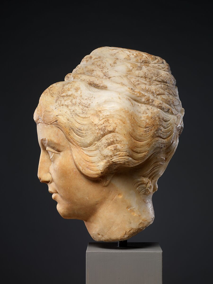 Marble head of a woman, Marble, Roman