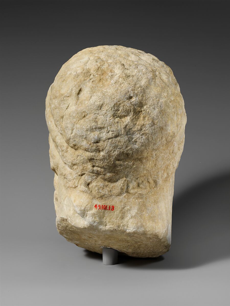 Marble head of a bearded man, Marble, Pentelic, Greek