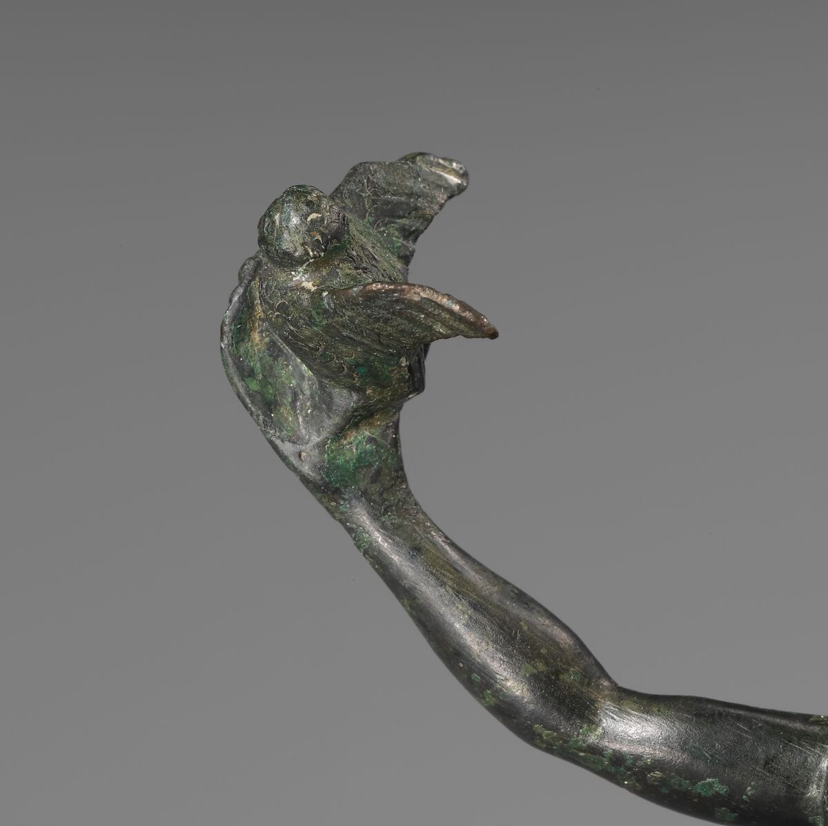 Bronze statuette of Athena flying her owl, Bronze, Greek