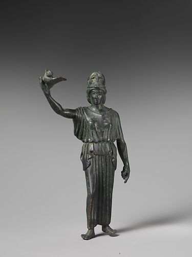 Bronze statuette of Athena flying her owl