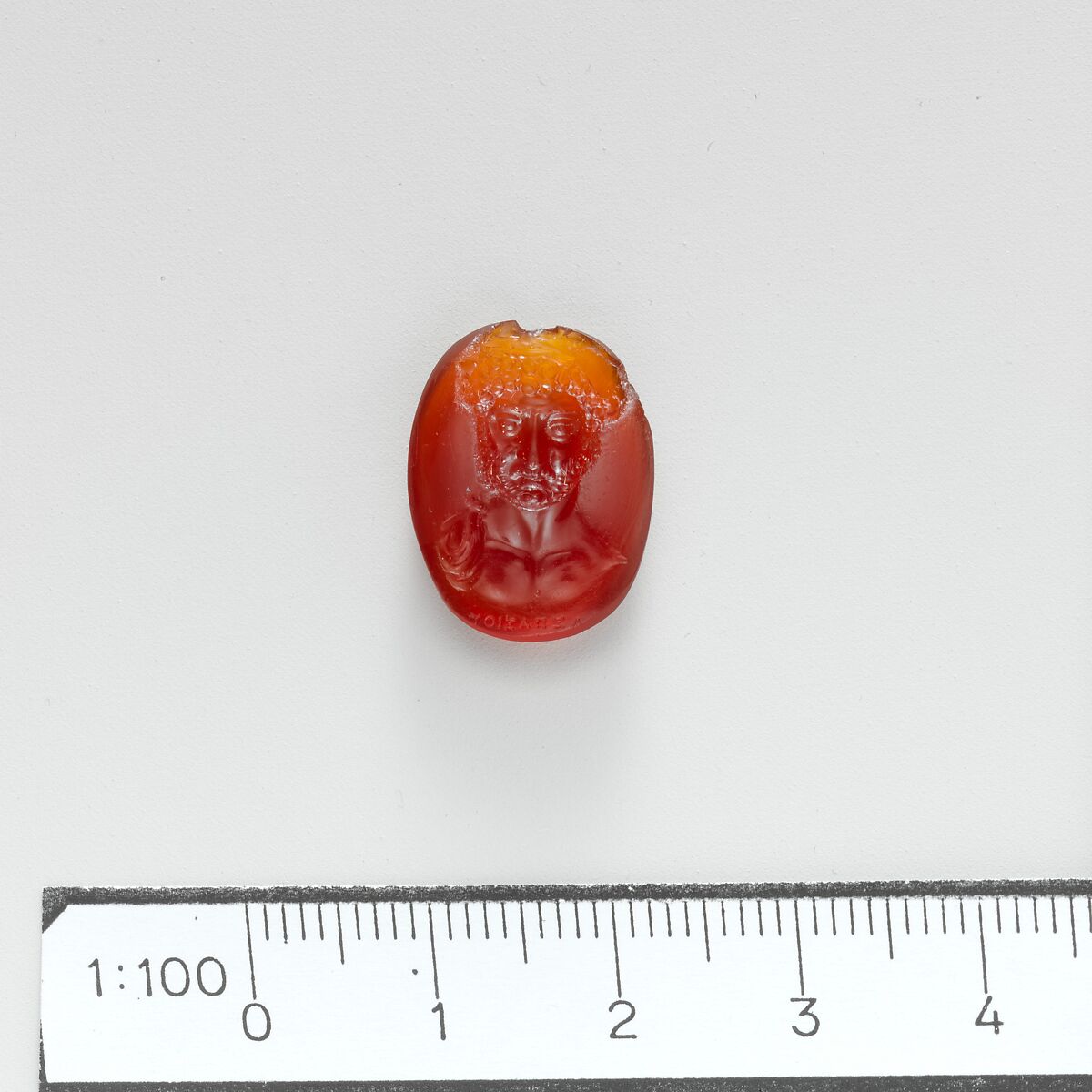 Carnelian ring stone, Signed by Aspasios, Carnelian, Roman 