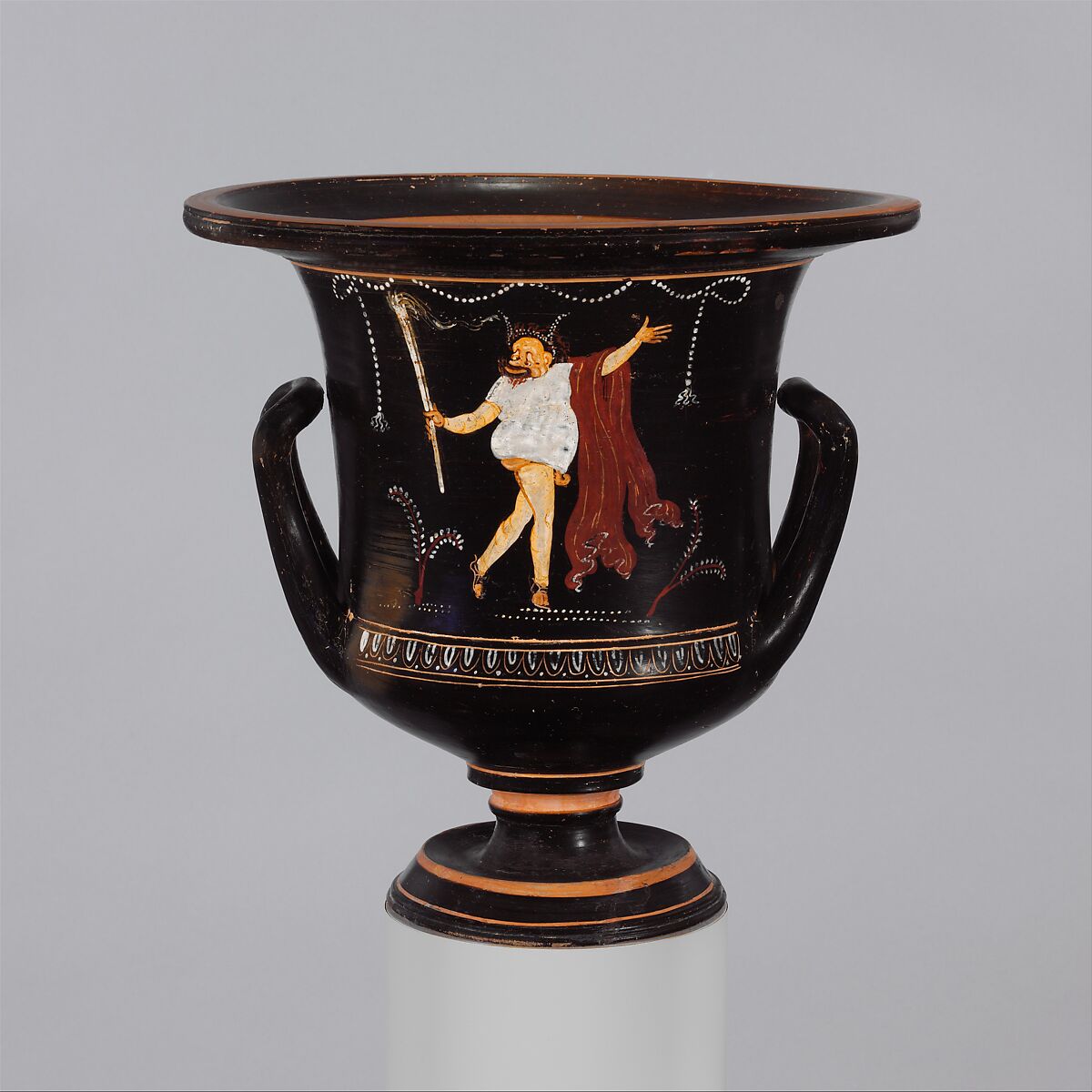 Terracotta calyx-krater (mixing bowl), Attributed to the Konnakis Group, Terracotta, Greek, South Italian, Apulian, Gnathian 
