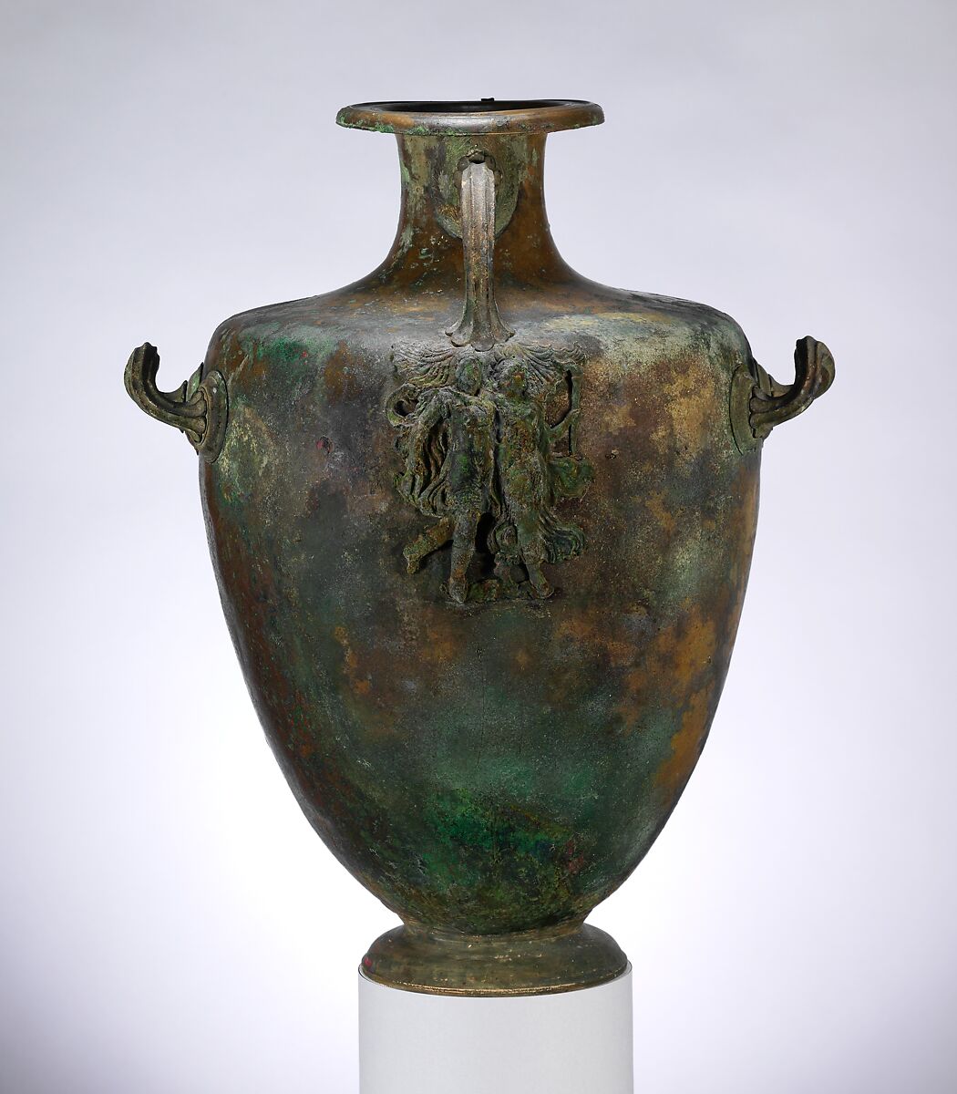 Bronze hydria (water jar), Bronze, Greek 