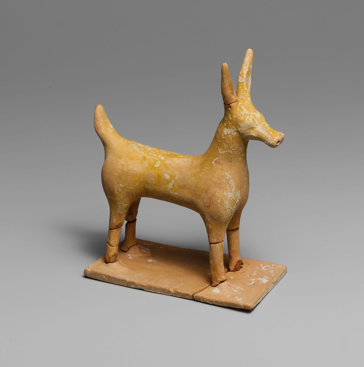 Terracotta statuette of a deer, Terracotta, Greek 