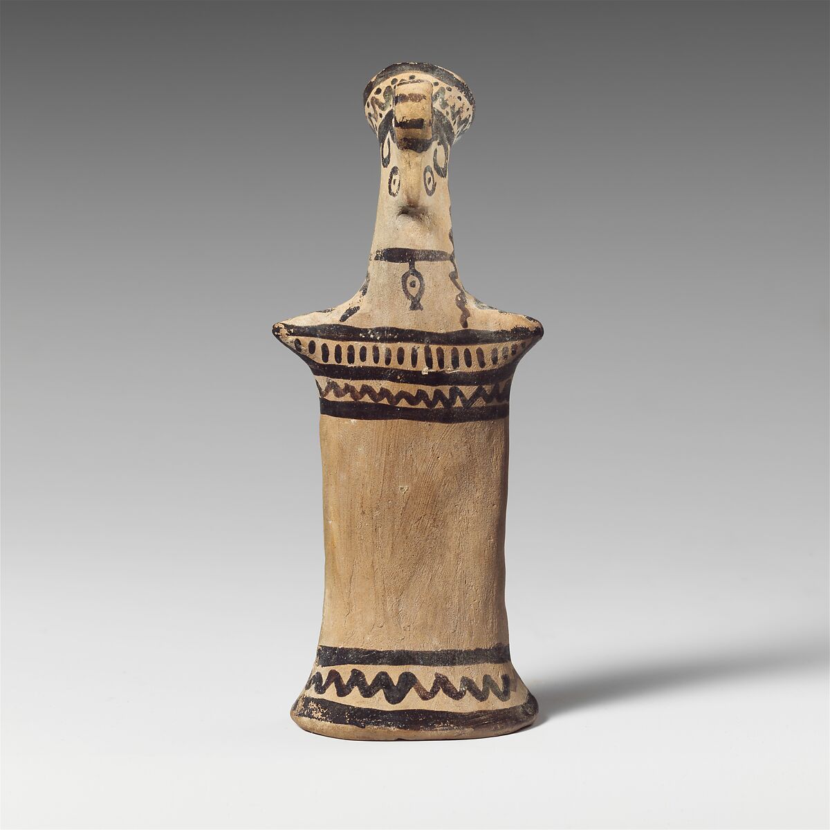 Terracotta statuette of a goddess, Terracotta, Greek, Boeotian 