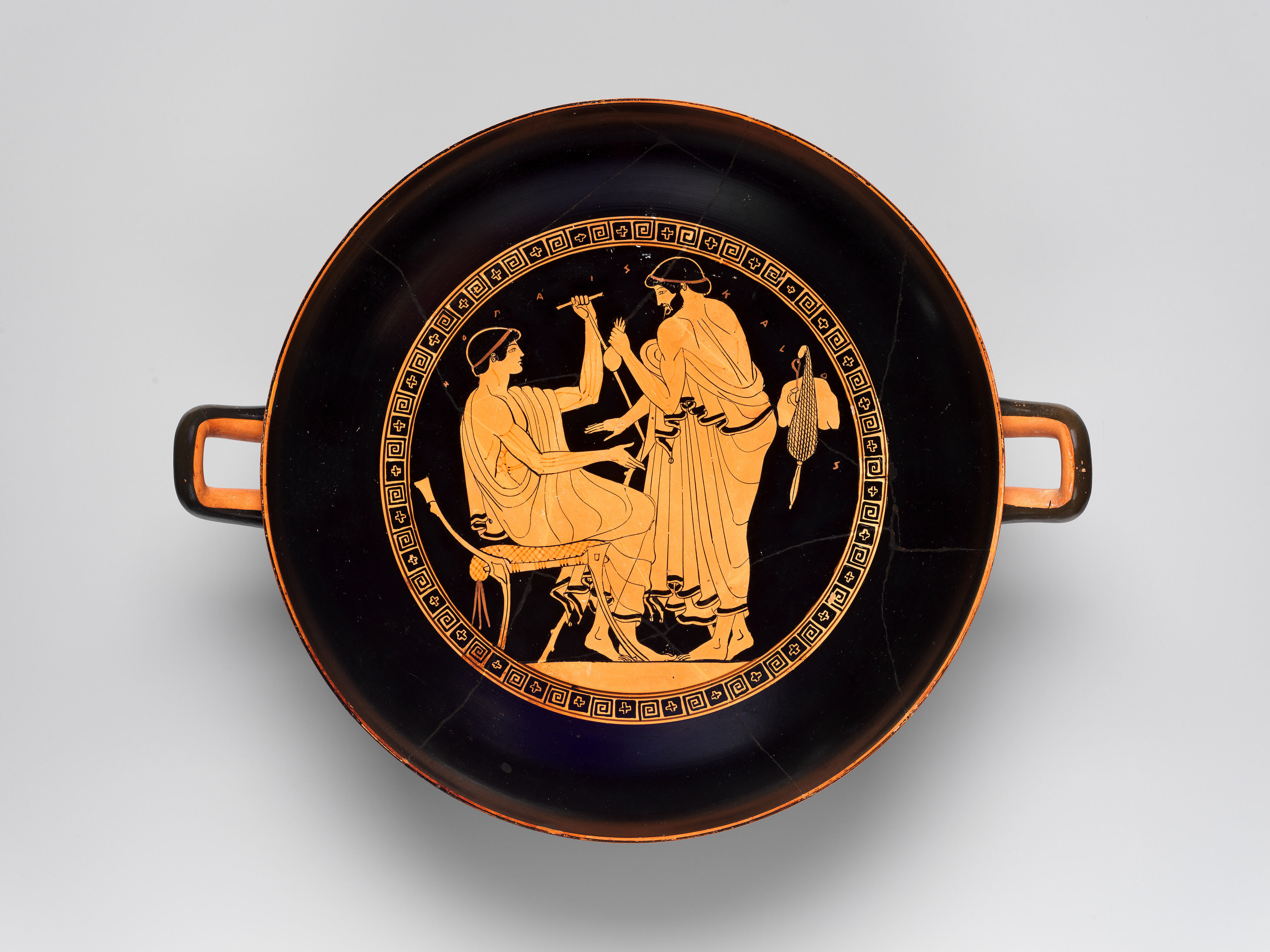 Attributed to Douris - Terracotta kylix (drinking cup) - Greek
