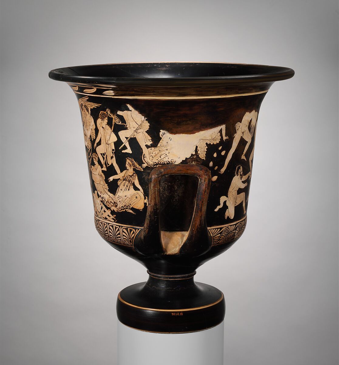 Terracotta calyx-krater (bowl for mixing wine and water), Terracotta, Greek, Attic