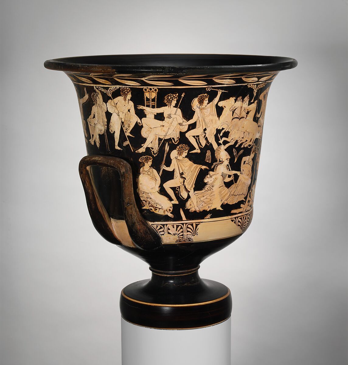 Terracotta calyx-krater (bowl for mixing wine and water), Terracotta, Greek, Attic