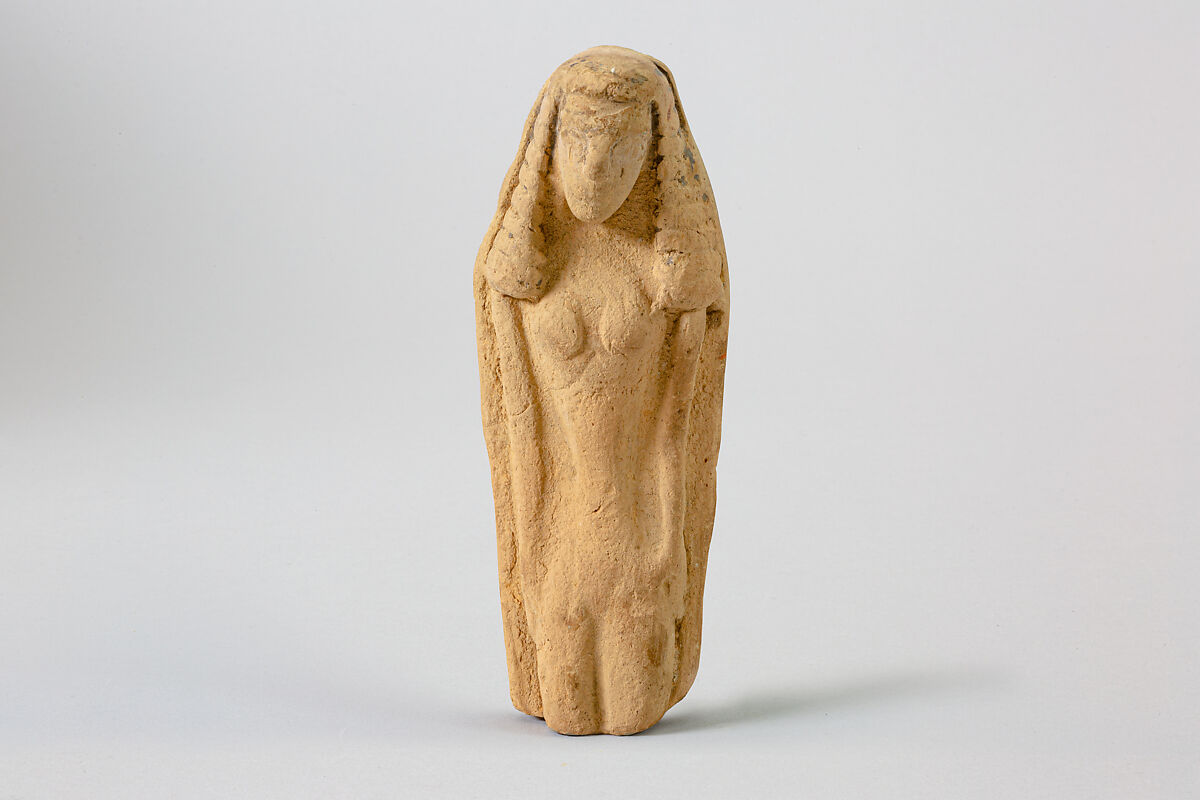 Terracotta statuette of a nude woman, Terracotta, Greek, Cretan 