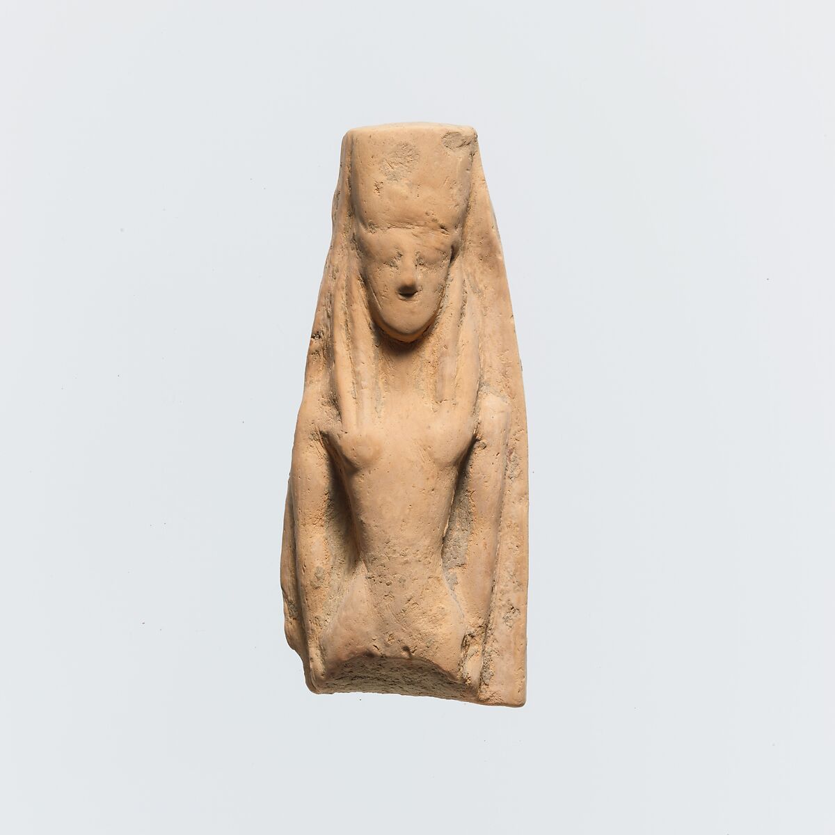 Fragment of a terracotta plaque, Terracotta, Greek, Cretan 