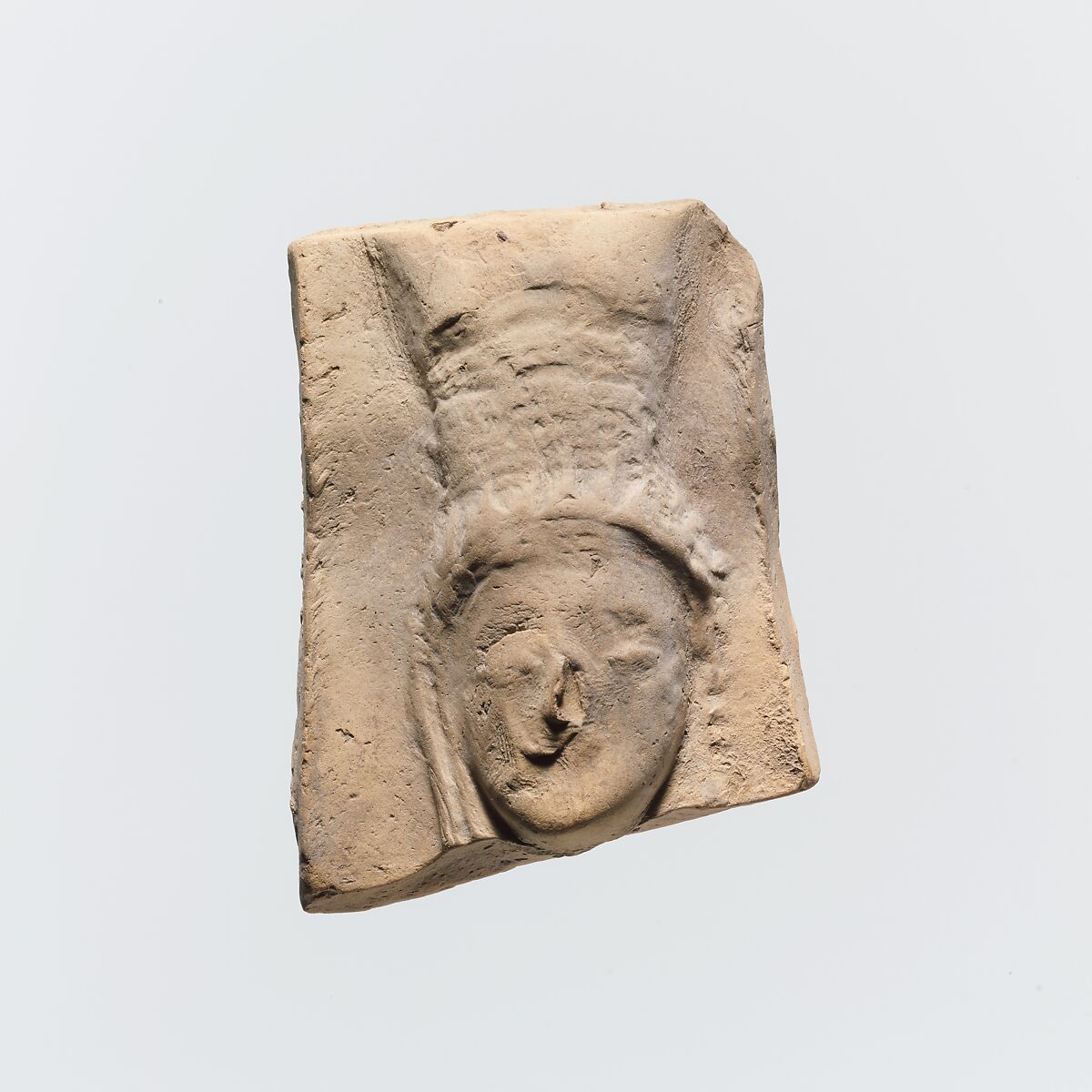 Fragment of a terracotta relief, Terracotta, Greek, Cretan 