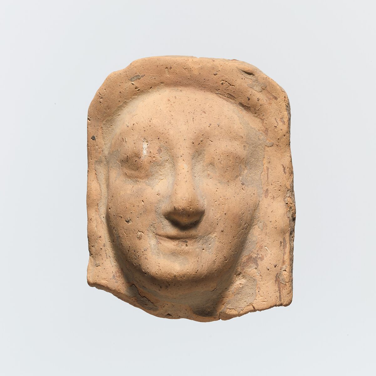Fragment of a terracotta relief, Terracotta, Greek, Cretan 