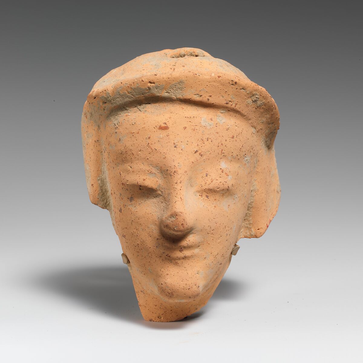 Terracotta head of a woman, Terracotta, Greek 