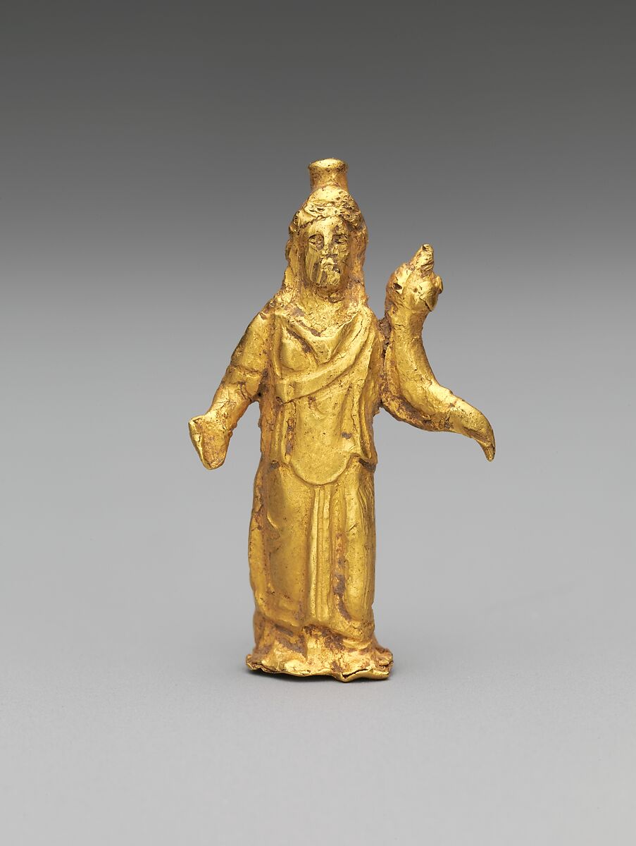 Gold statuette of Zeus Serapis, Gold, Roman 