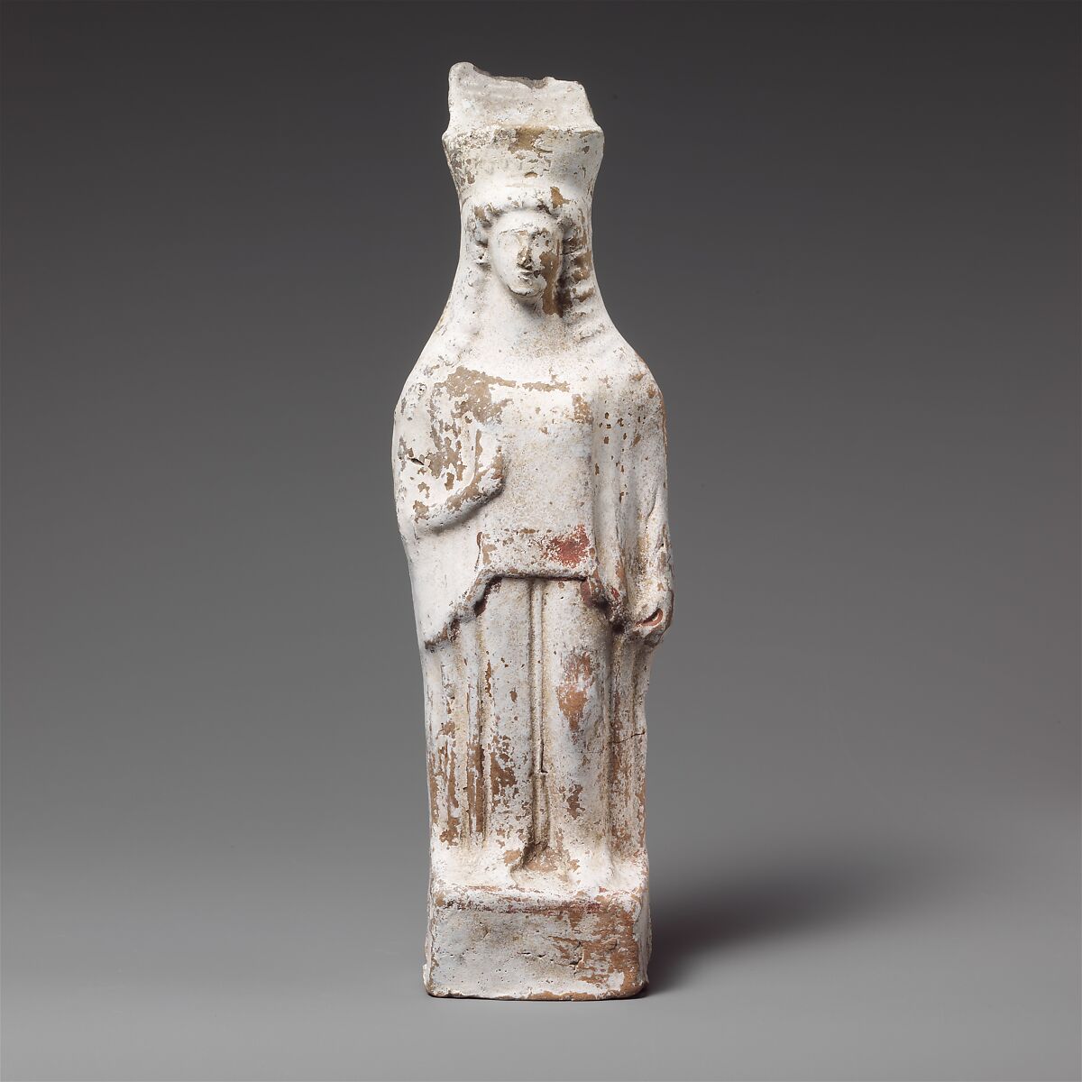 Terracotta statuette of a goddess, Terracotta, Greek, Boeotian 