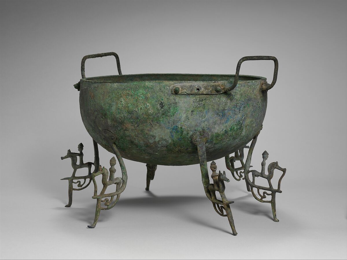 Bronze basin with six legs, Bronze, Late Villanovan and Etruscan 