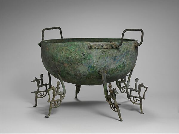 Bronze basin with six legs