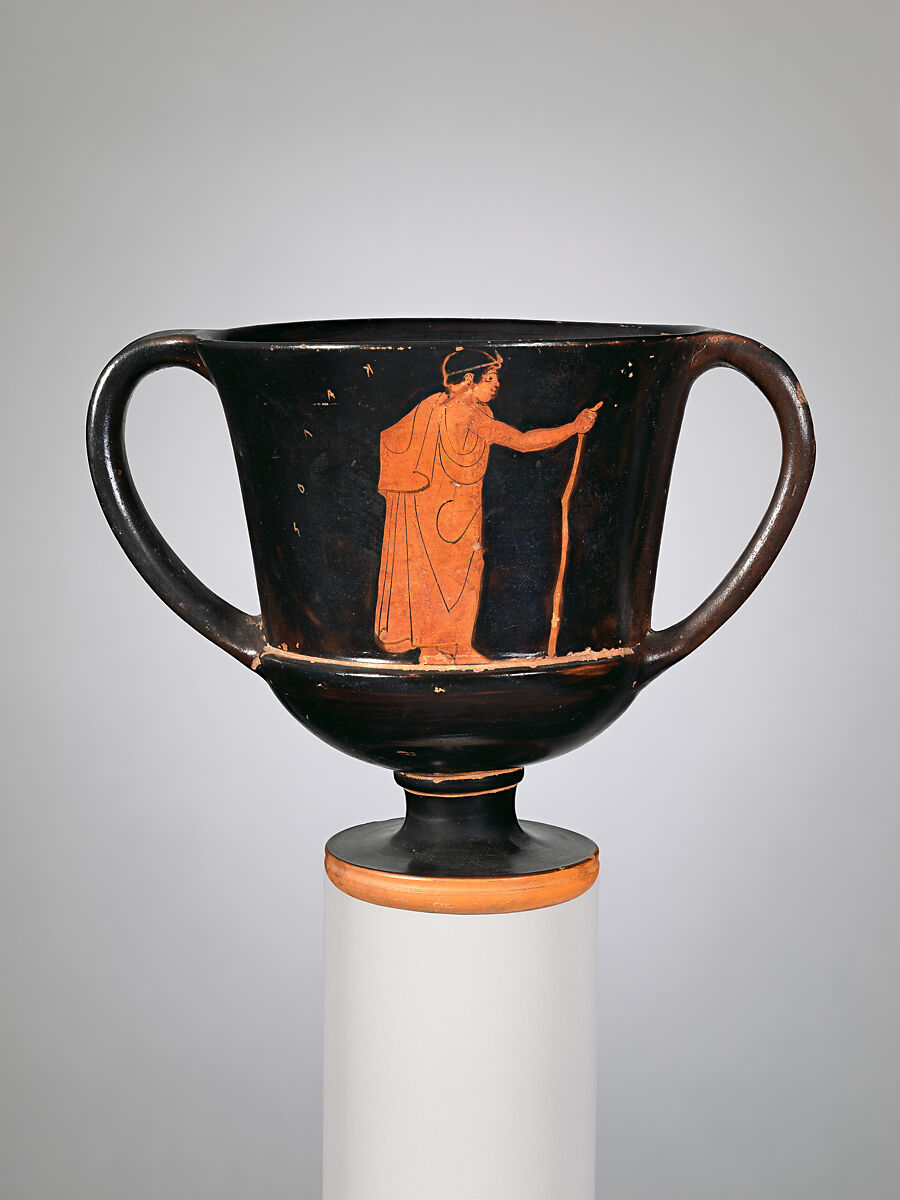 Terracotta kantharos (drinking cup with vertical handles), Compared to the Painter of Athens 10464, Terracotta, Greek, Attic