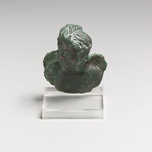 Bronze fulcrum attachment with a bust of Eros
