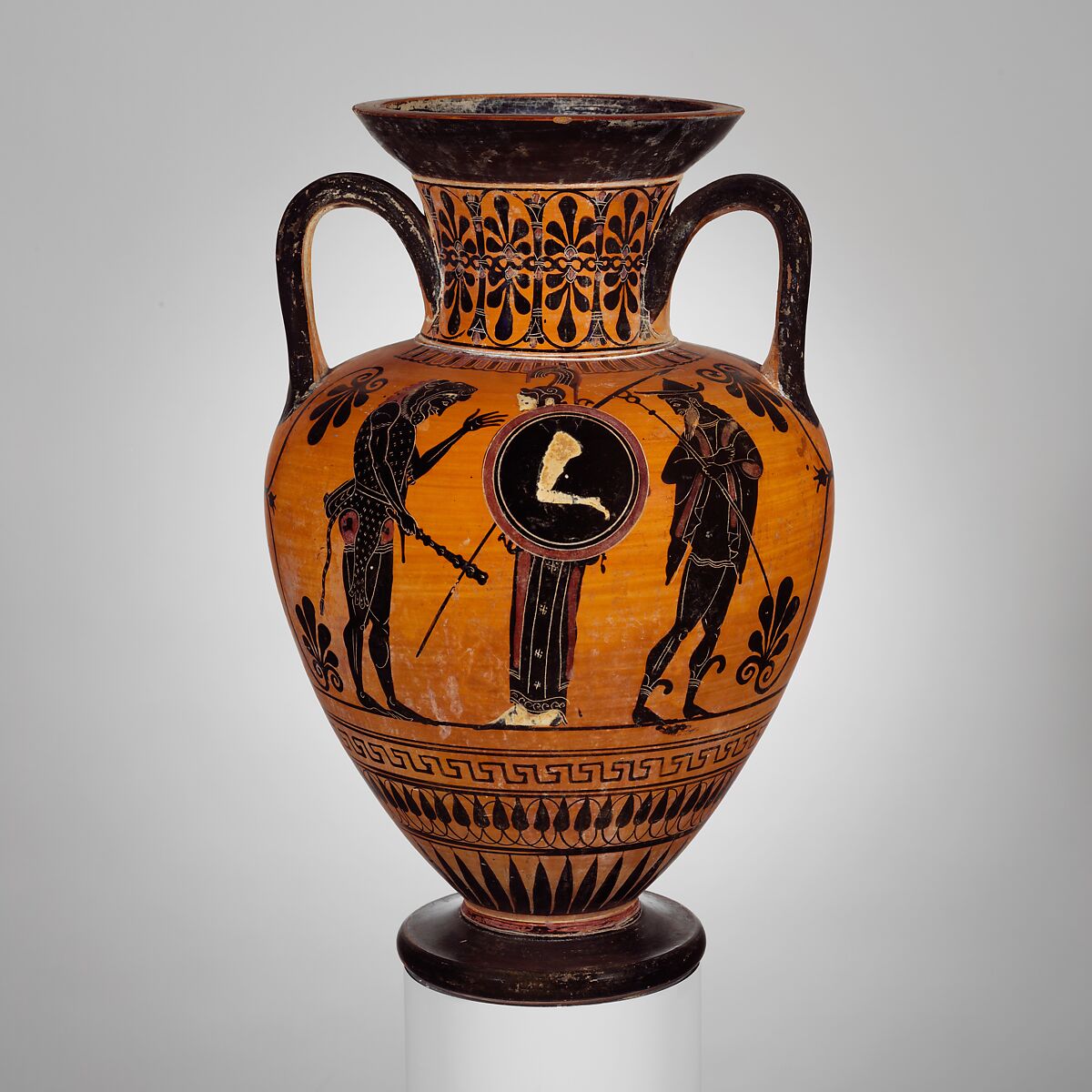 Terracotta neck-amphora (jar), Antimenes Painter, Terracotta, Greek, Attic