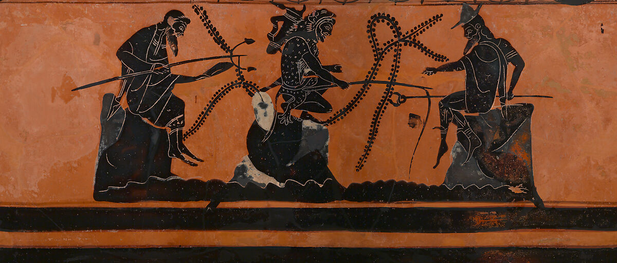 Terracotta lekythos (oil flask), Terracotta, Greek, Attic