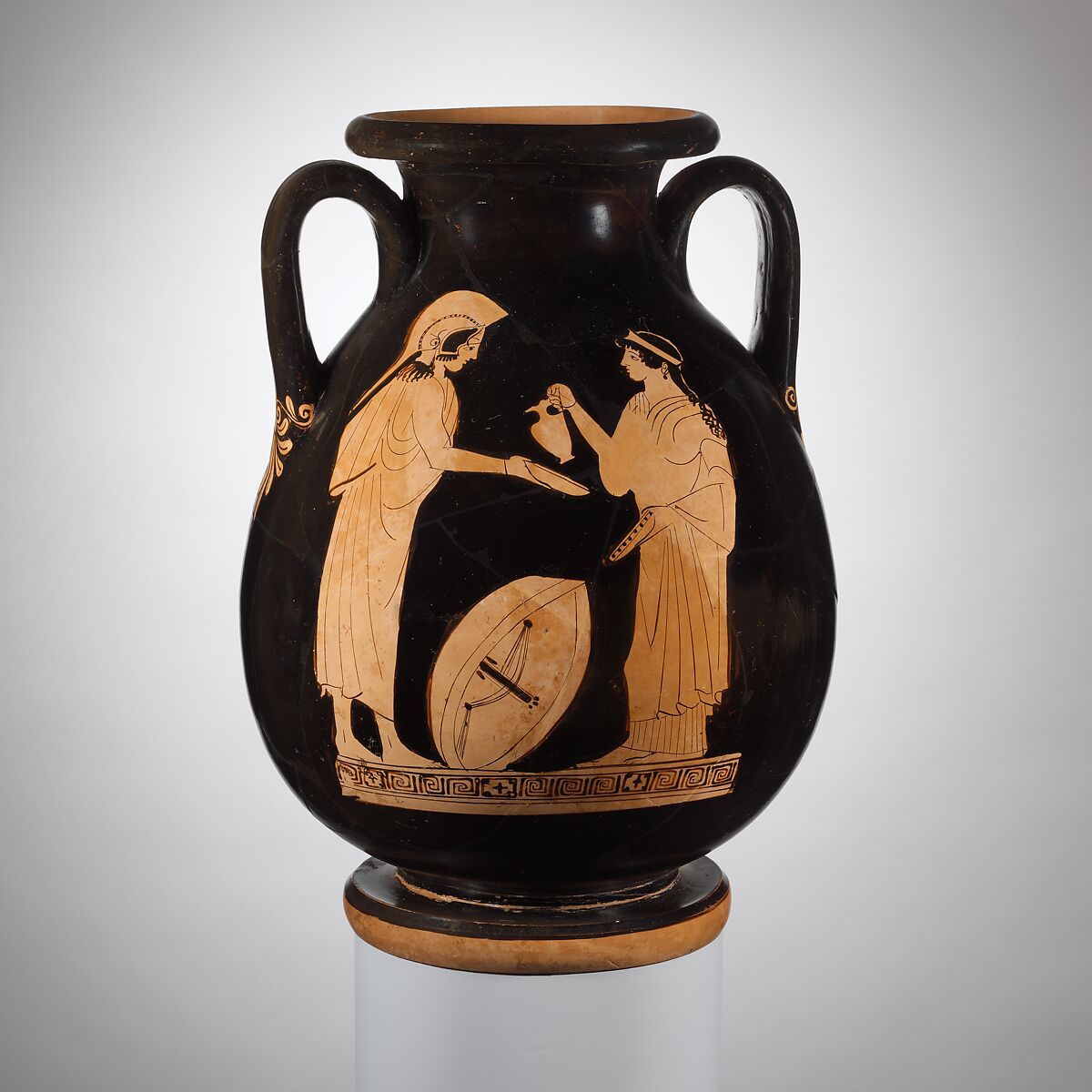 Terracotta pelike (jar), Attributed to the Altamura Painter, Terracotta, Greek, Attic 