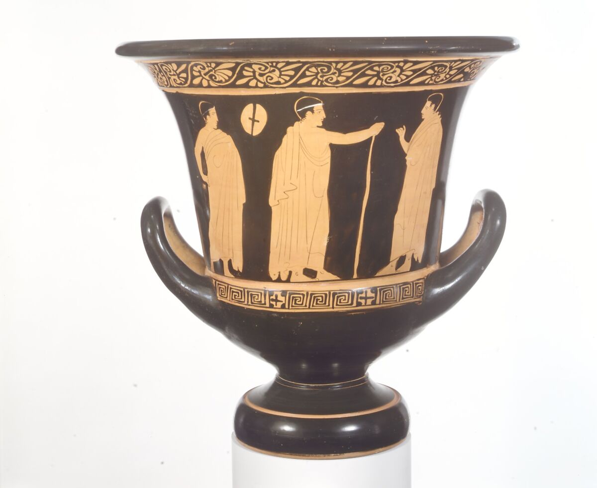 Terracotta calyx-krater (bowl for mixing wine and water), Attributed to a painter of the Group of Polygnotos, Terracotta, Greek, Attic