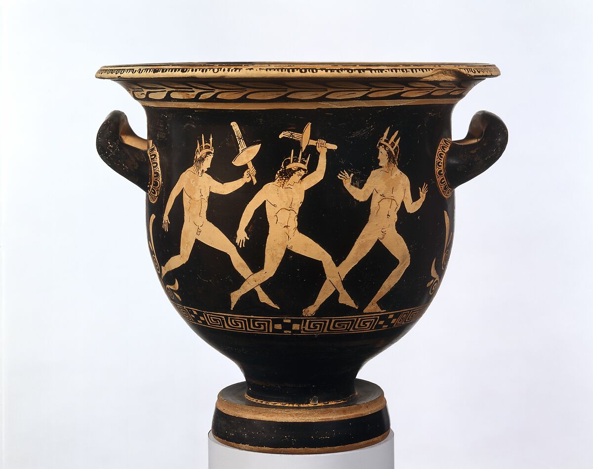 Terracotta bell-krater (bowl for mixing wine and water), Attributed to the Kekrops Painter, Terracotta, Greek, Attic