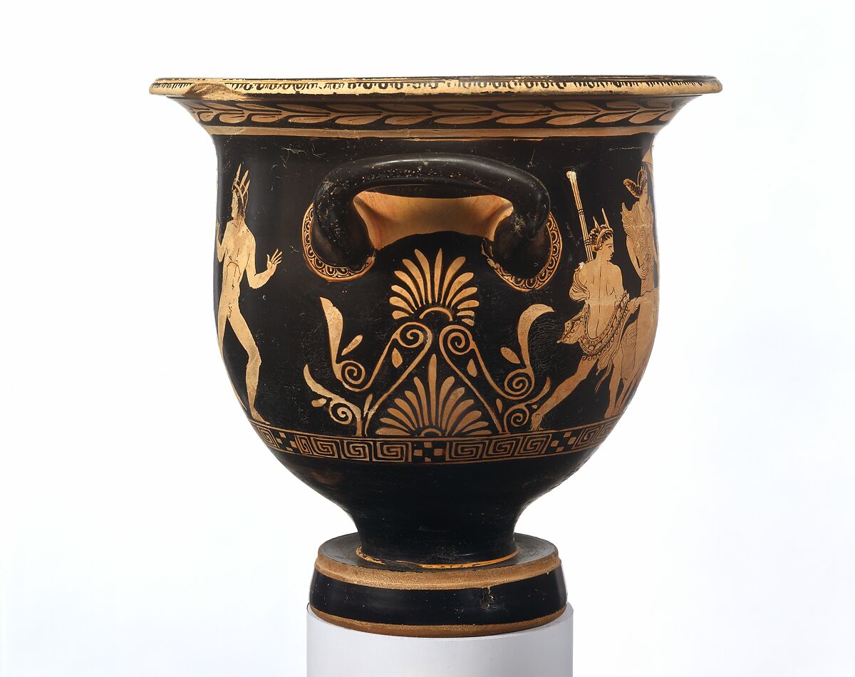 Terracotta bell-krater (bowl for mixing wine and water), Attributed to the Kekrops Painter, Terracotta, Greek, Attic