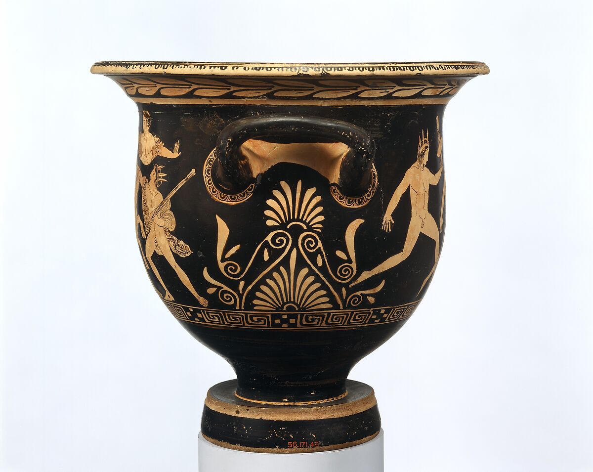 Terracotta bell-krater (bowl for mixing wine and water), Attributed to the Kekrops Painter, Terracotta, Greek, Attic