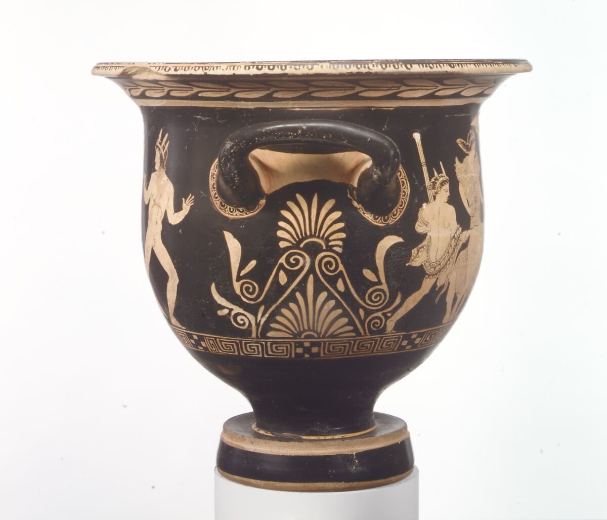 Terracotta bell-krater (bowl for mixing wine and water), Attributed to the Kekrops Painter, Terracotta, Greek, Attic