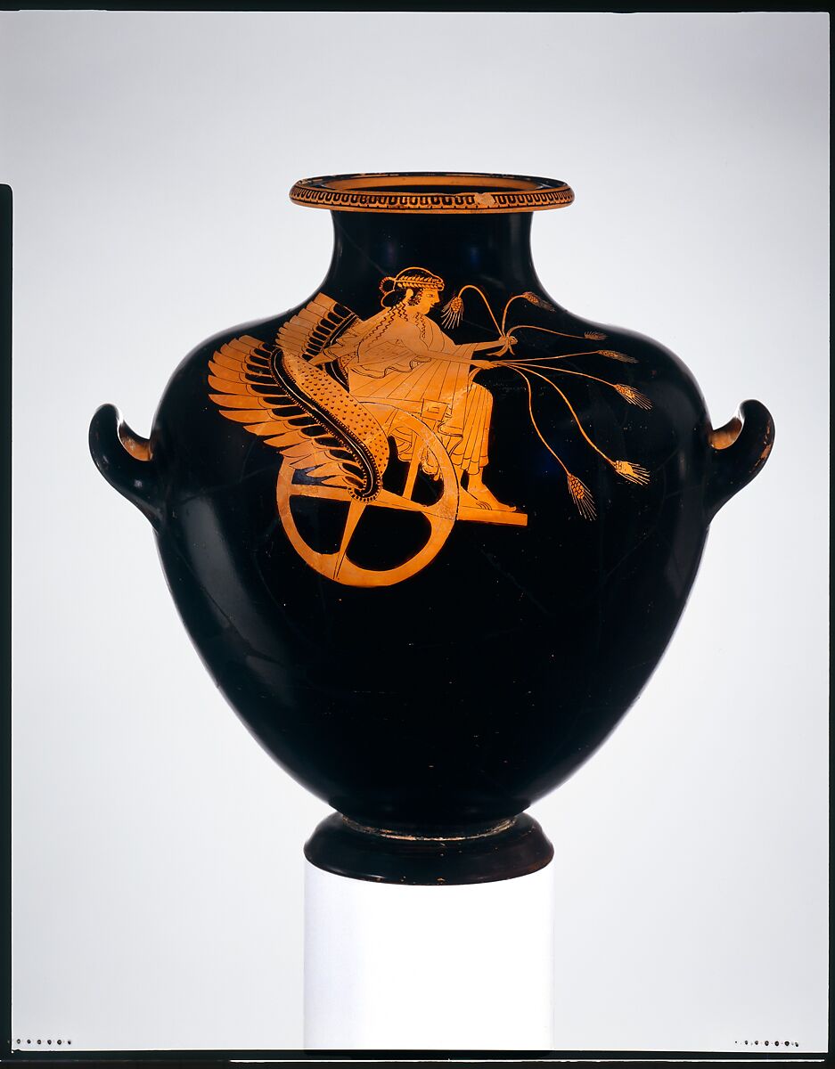 Terracotta hydria (water jar), Attributed to the Troilos Painter, Terracotta, Greek, Attic 
