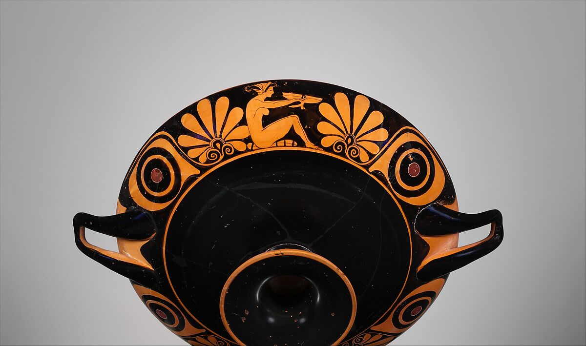 Terracotta kylix (drinking cup), Attributed to the Palmette Eye-cups, Terracotta, Greek, Attic