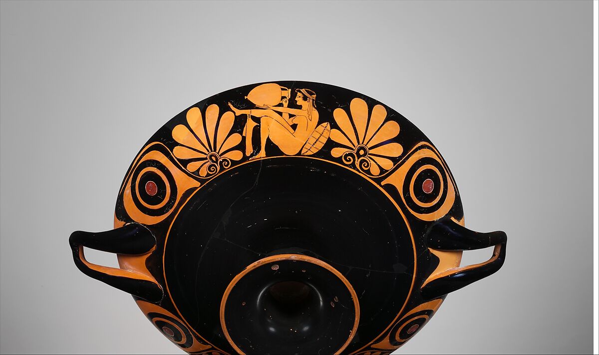 Terracotta kylix (drinking cup), Attributed to the Palmette Eye-cups, Terracotta, Greek, Attic