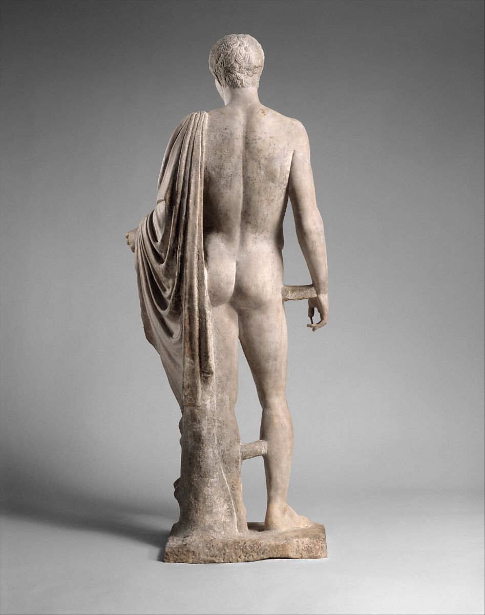 Marble statue of Hermes, Copy of work attributed to Polykleitos, Marble, Pentellic, Roman