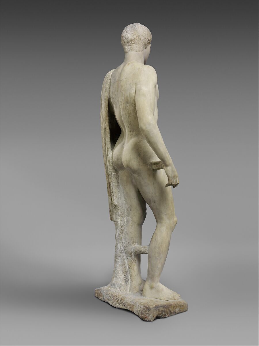 Marble statue of Hermes, Copy of work attributed to Polykleitos, Marble, Pentellic, Roman