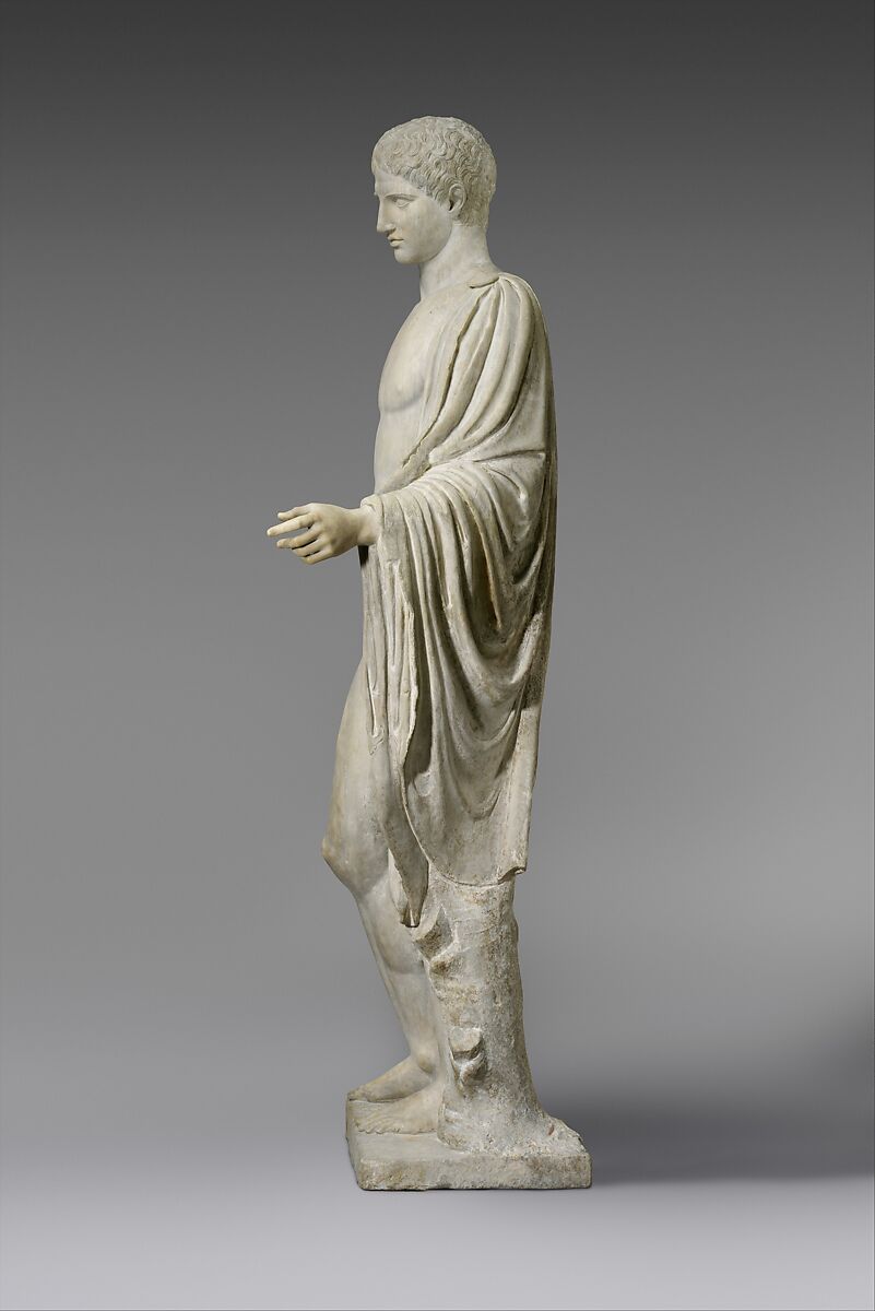 Marble statue of Hermes, Copy of work attributed to Polykleitos, Marble, Pentellic, Roman