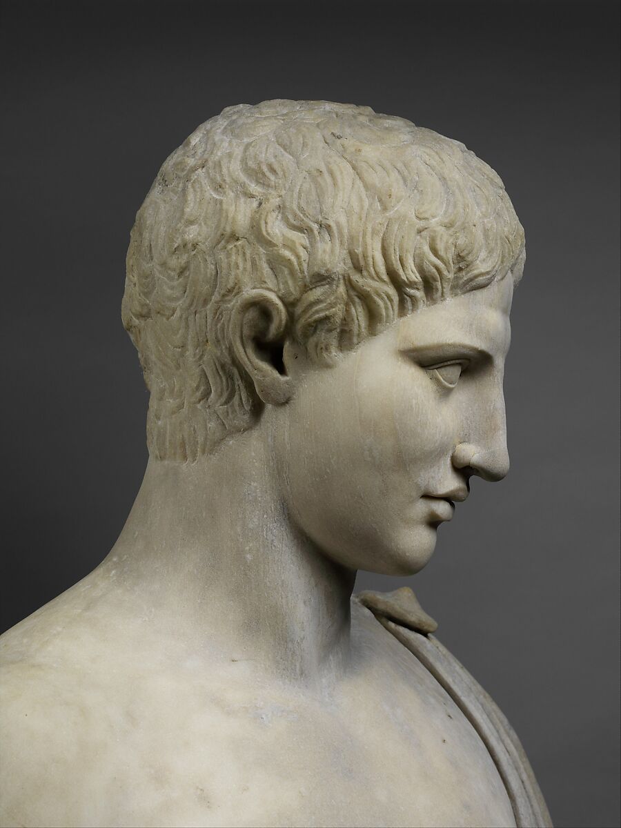 Marble statue of Hermes, Copy of work attributed to Polykleitos, Marble, Pentellic, Roman