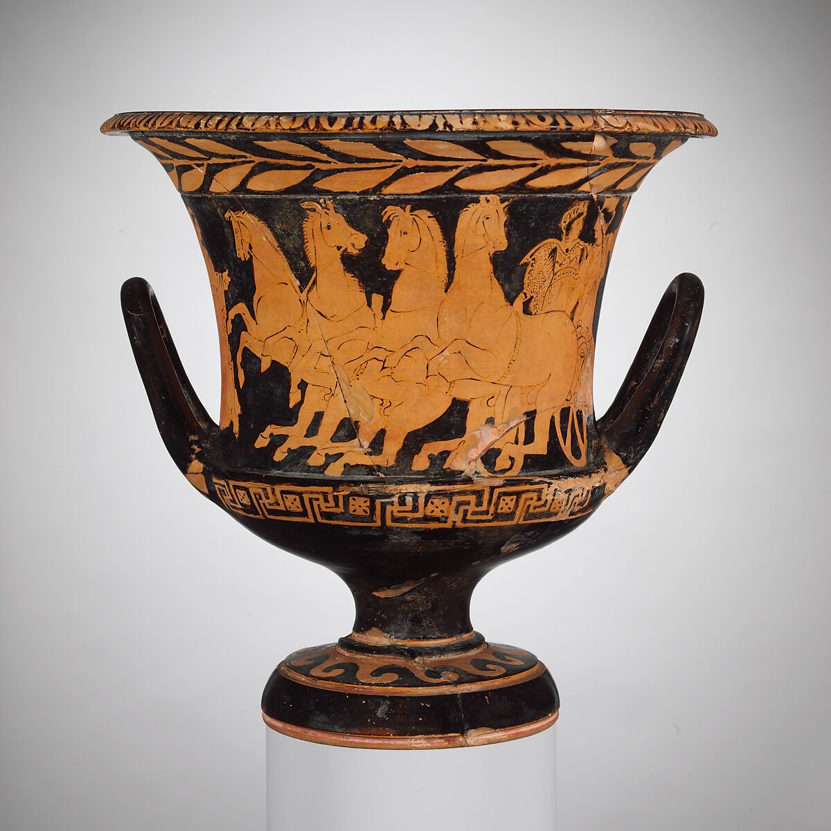 Terracotta calyx-krater (bowl for mixing wine and water), Terracotta, Greek, Boeotian 