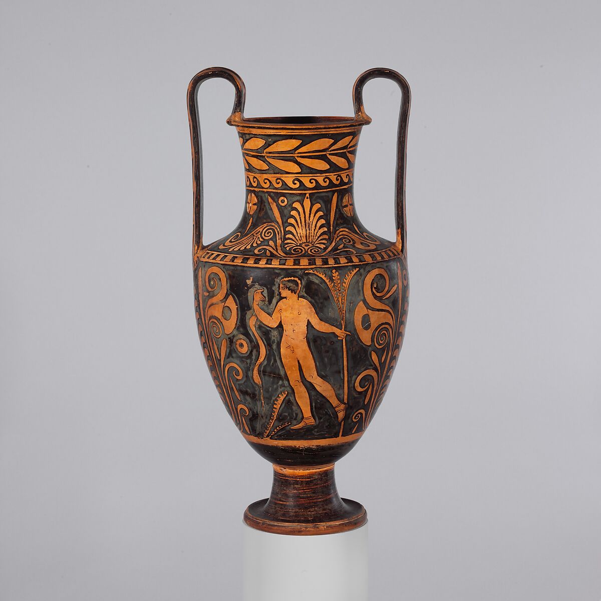 Terracotta nestoris (two-handled jar), Attributed to the Primato Painter, Terracotta, Greek, South Italian, Lucanian