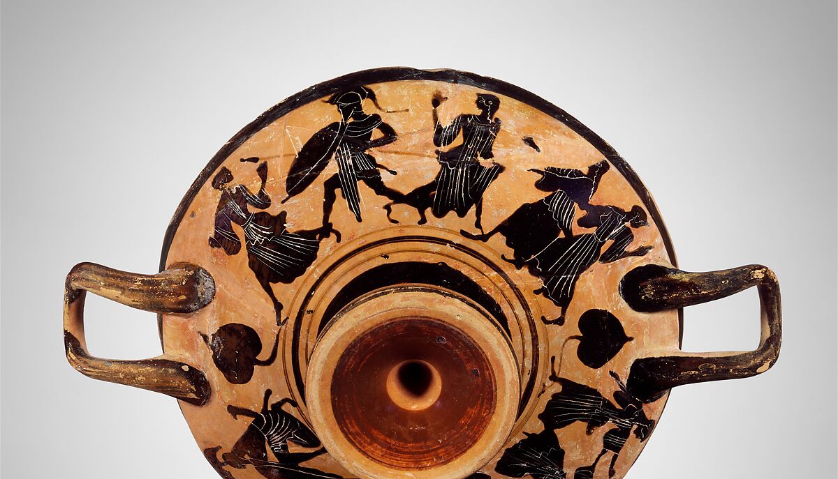 Terracotta kylix (drinking cup), Terracotta, Greek, Attic or Boeotian