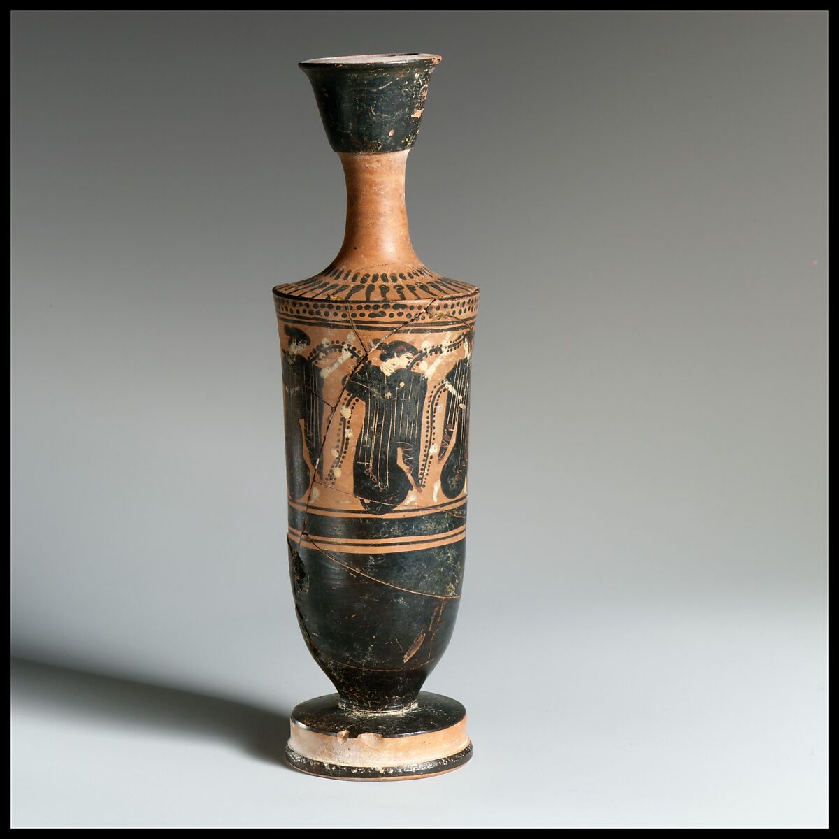 Lekythos, Attributed to the Haimon Group, Terracotta, Greek, Attic 