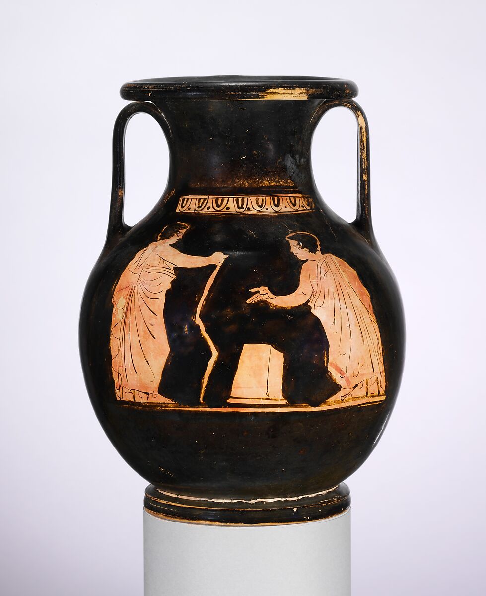 Terracotta pelike (jar), Terracotta, Greek, Corinthian 