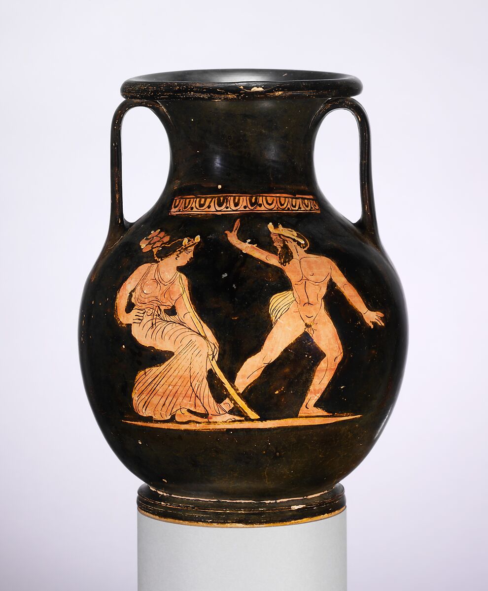 Terracotta pelike (jar), Terracotta, Greek, Corinthian