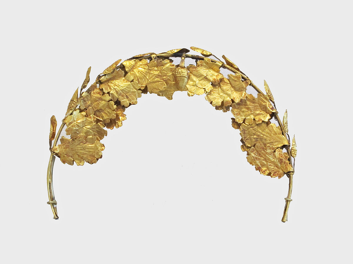 Gold funerary wreath, Gold, Roman 