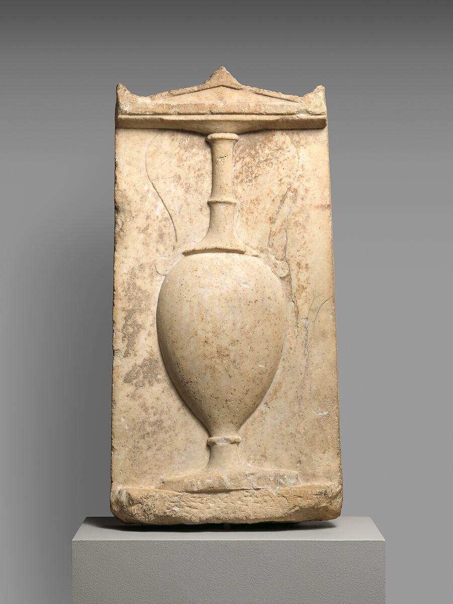 Marble stele (grave marker) of Eukleia, Marble, Greek, Attic